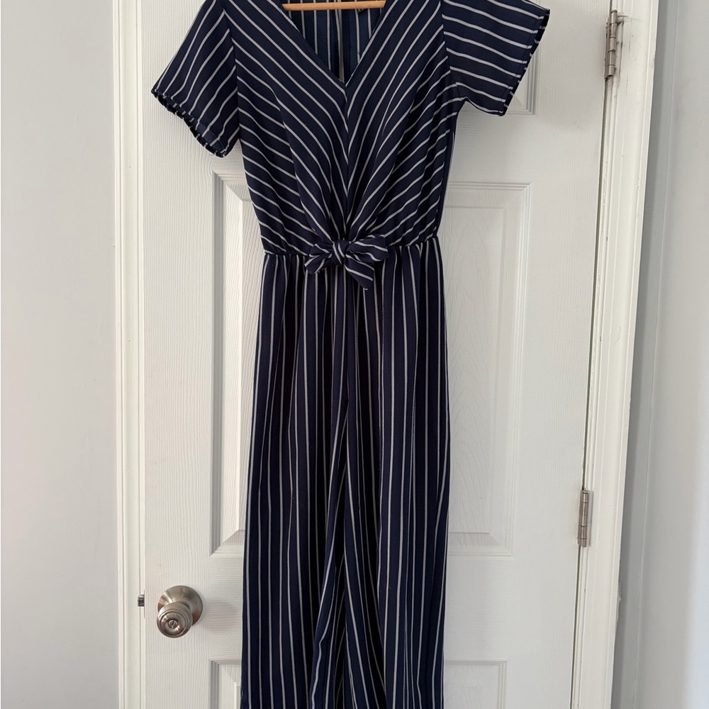Chic Navy Striped Jumpsuit